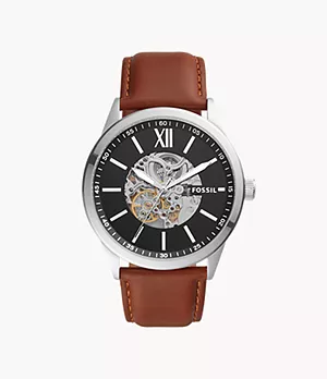 48mm Flynn Automatic Brown Leather Watch
