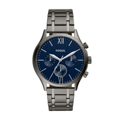 Fenmore Multifunction Navy Stainless Steel Watch BQ2403 Fossil