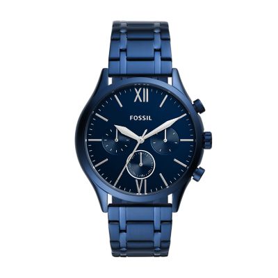 Montre Multifonctionnelle Fenmore Avec Bracelet En Acier Inoxydable Bleu Marine