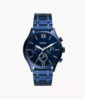 Reloj Fenmore Midsize de acero inoxidable en tono azul marino con movimiento multifunción