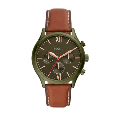 Fossil men's watch leather strap best sale