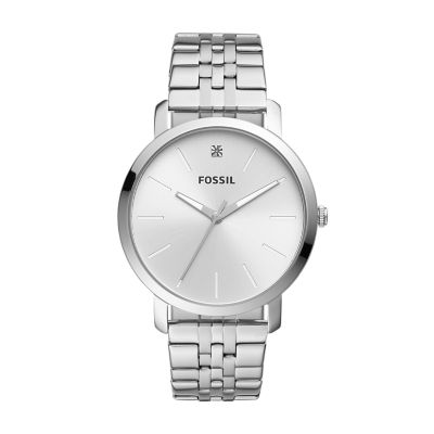 Lux Luther Three-Hand Stainless Steel Watch - Fossil