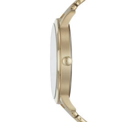 Lux Luther Three Hand Gold Tone Stainless Steel Watch BQ2416