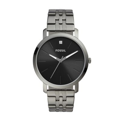 Lux Luther Three-Hand Smoke Stainless Steel Watch jewelry