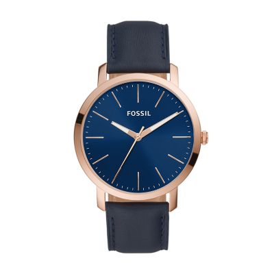 Luther three hand ocean blue stainless steel watch new arrivals