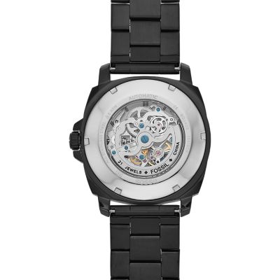 Privateer Sport Mechanical Black Stainless Steel Watch - Fossil
