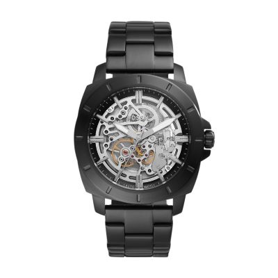 Fossil Outlet Men's Privateer Sport Mechanical Black Stainless Steel Watch - Black