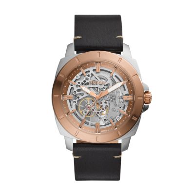 Privateer Sport Mechanical Brown Leather Watch - BQ2429 - Fossil