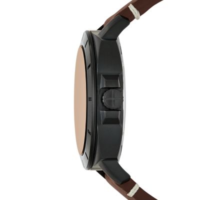 Privateer Sport Mechanical Brown Leather Watch - BQ2429 - Fossil