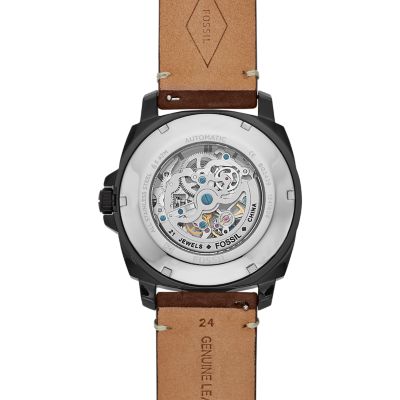 フォッシル(未使用) FOSSIL 機械式自動巻き腕時計 BQ2429 ブラウンレザー