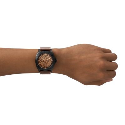 Privateer Sport Mechanical Brown Leather Watch