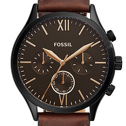 Fenmore Midsize Multifunction Brown Leather Watch