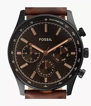 Sullivan Multifunction Brown Leather Watch