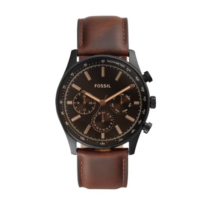 Fossil Outlet Men's Sullivan Multifunction Brown Leather Watch - Brown