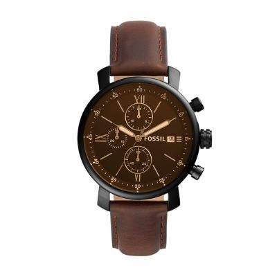 Rhett Chronograph Brown Leather Watch BQ2459 Fossil