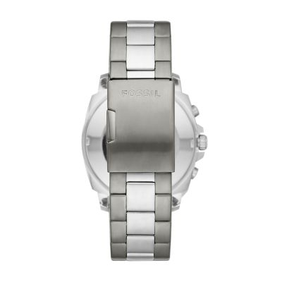 fossil privateer sport chronograph smoke stainless steel watch