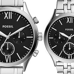 His and Her Fenmore Midsize Multifunction Stainless Steel Watch Gift Set