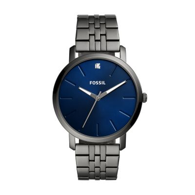 Lux Luther Three-Hand Smoke Stainless Steel Watch - BQ2419 - Fossil