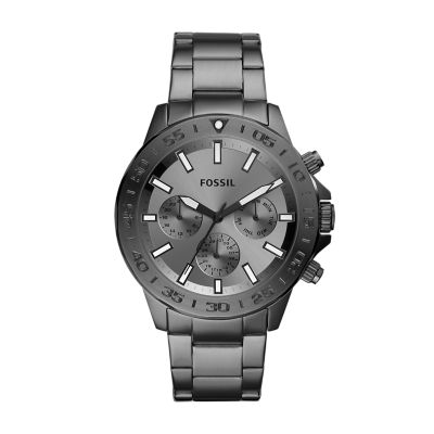 Montre Bannon multifonction en acier inoxydable anthracite