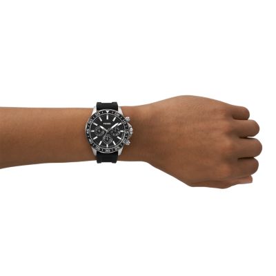 Bannon Multifunction Black Silicone Watch