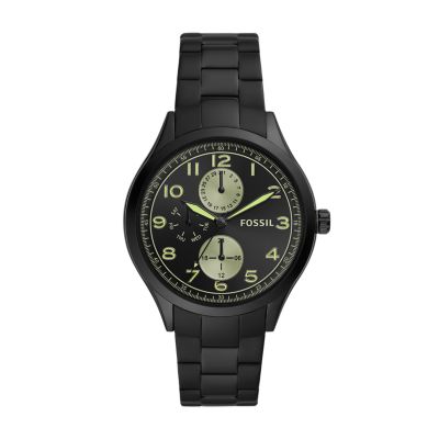 Wylie Multifunction Black Stainless Steel Watch BQ2517 Fossil