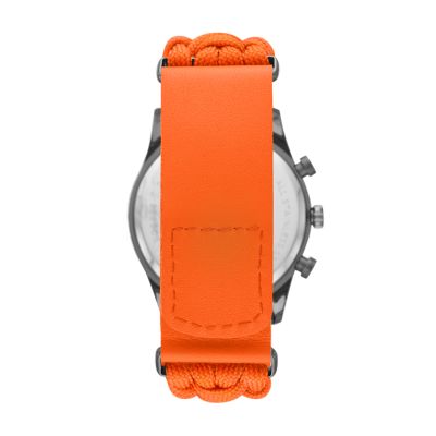 orange fossil watch