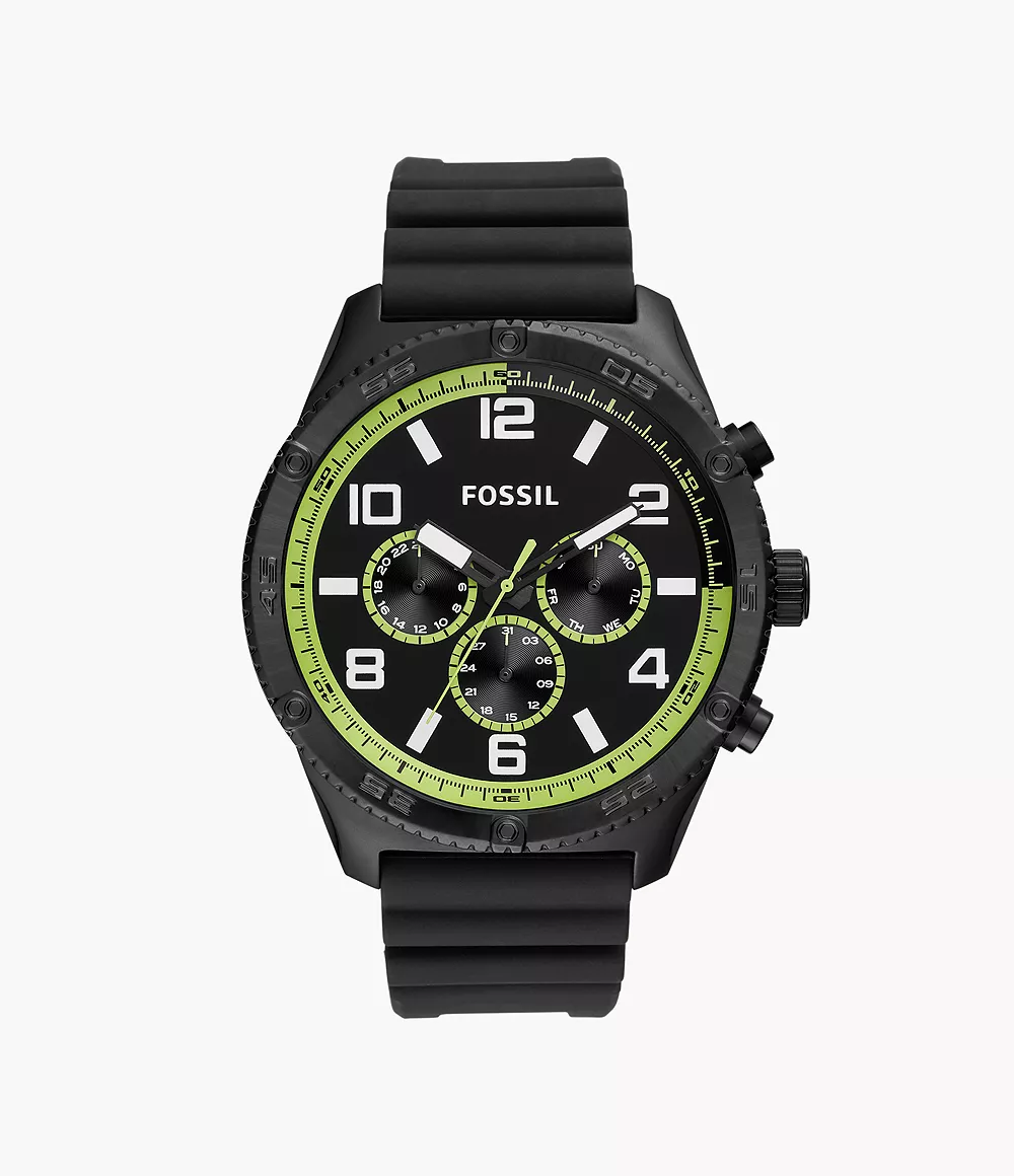 Brox Multifunction Black Silicone Watch