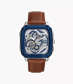 Inscription Automatic Brown Leather Watch