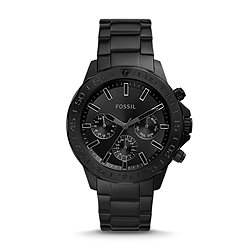 Bannon Multifunction Black Stainless Steel Watch