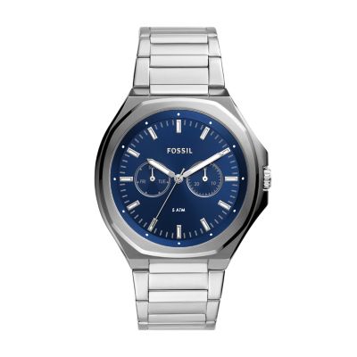 Blue Silver Watch Fossil