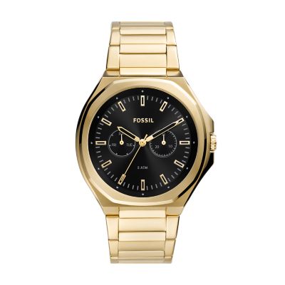 Fossil Outlet Uhr Evanston Multifunktionswerk Edelstahl goldfarben