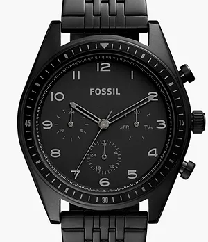 Wilkin Multifunction Black Stainless Steel Watch