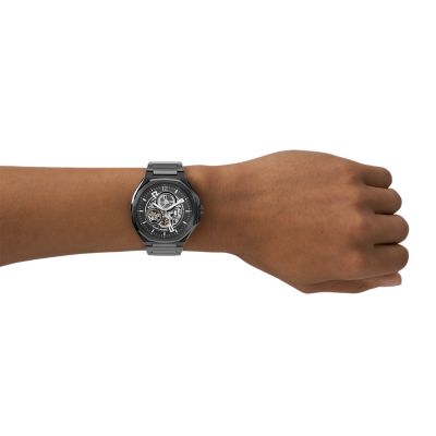 Fossil automatic black on sale watch