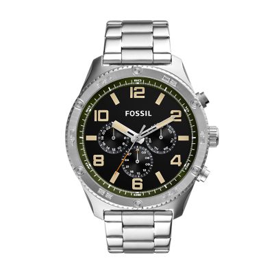 Brox multifunction black discount stainless steel watch