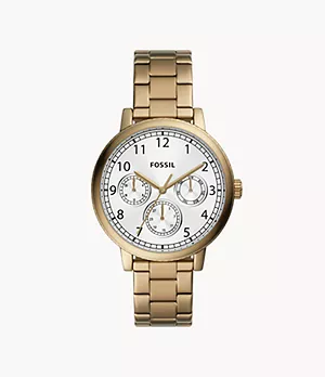 Airlift Multifunction Antique Gold Stainless Steel Watch