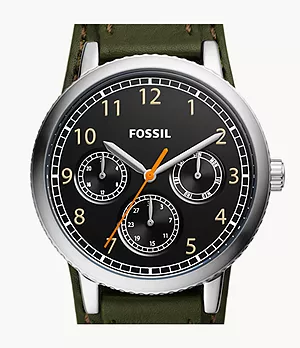 Airlift Multifunction Green Leather Watch