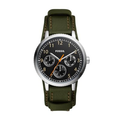 Montre Airlift multifonction en cuir verte BQ2636 Fossil