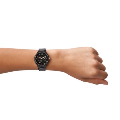 Fossil couple watch outlet black