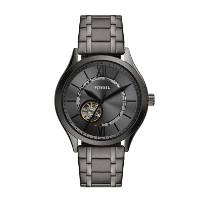 Fossil Homme Montre Fenmore automatique en acier inoxydable gunmetal -Gunmetal