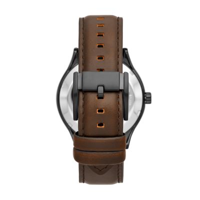 Fenmore Automatic Brown Leather Watch - BQ2651 - Fossil