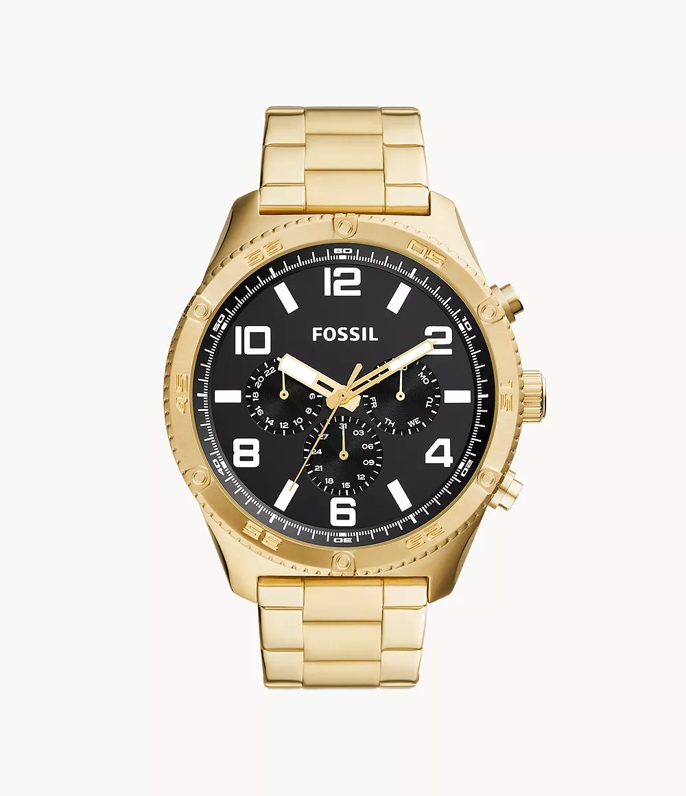 Fossil Men Brox Multifunction Gold-Tone Stainless Steel Watch