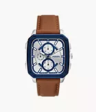 Multifunction Brown Leather Watch