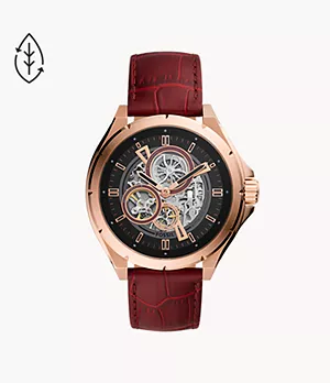 Evanston Automatic Red Leather Watch