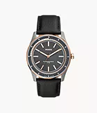 Sullivan Solar-Powered Black Leather Watch