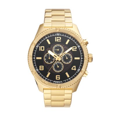 Gold and black outlet fossil watch