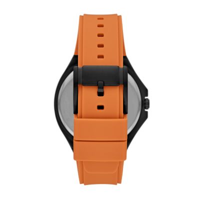 Evanston Multifunction Orange Silicone Watch - BQ2675 - Fossil