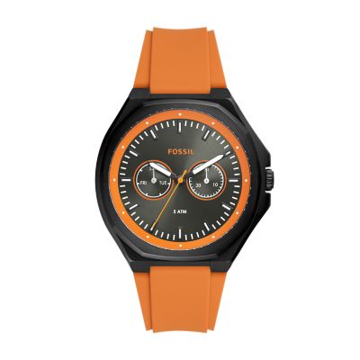 Fossil watch hotsell orange face