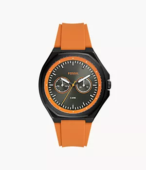 Evanston Multifunction Orange Silicone Watch