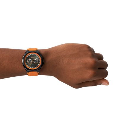 Evanston Multifunction Orange Silicone Watch - BQ2675 - Fossil