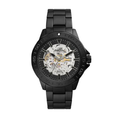 Fossil Outlet Uhr Bannon Automatikwerk Edelstahl schwarz